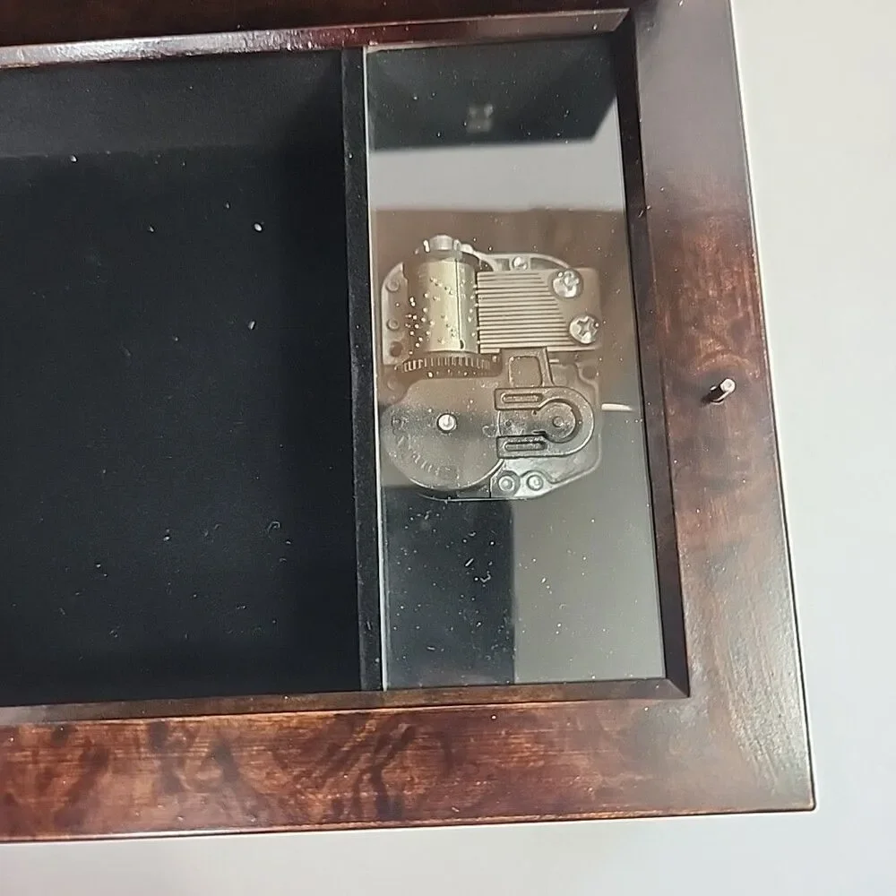Wooden Jewelry/ Keepsake/Grief- Music Box Plays Amazing Grace
